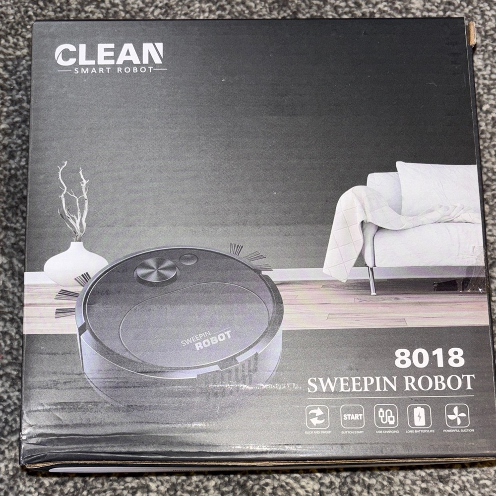 CLEAN 8018 Sweepin Robot - Black viral TikTok shop sweeping robot